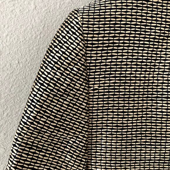 Ellen Tracy Open Front Jacket - Woven Rattan - Black Gold - 6 - Picture 7 of 11